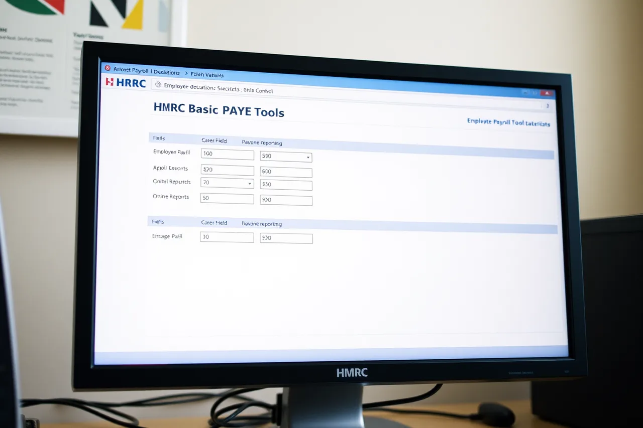 HMRC Basic PAYE Tools software interface on a computer screen (Six payroll providers to investigate, sorted by the employer each one suits)